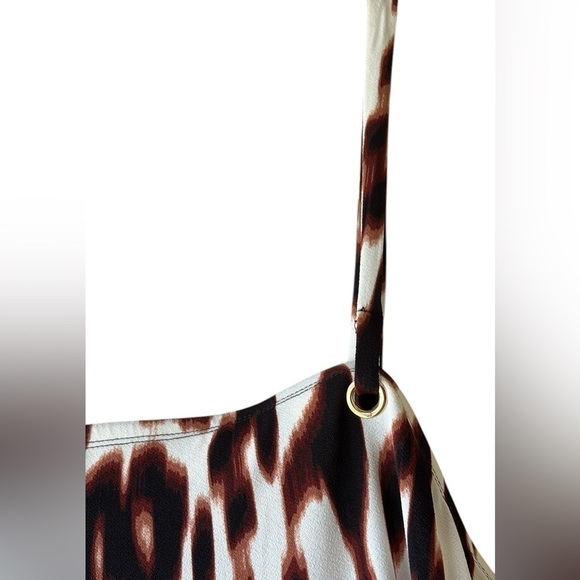 Bold Element Brown and Black Leopard Print Sleeveless Jumpsuit Chain Belt - Picture 13 of 16